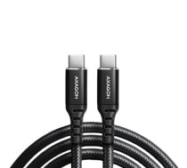 Axagon Data and charging USB 2.0 cable length 2 m. PD 60W, 3A. Black braided.|BUCM-CM20AB