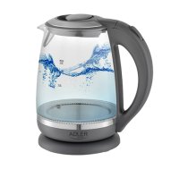 Adler | Kettle | AD 1286 | Standard | 2200 W | 2 L | Plastic/Glass | 360° rotational base | Grey/ transparent|AD 1286