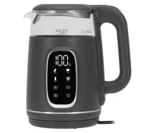 Adler Kettle with LED Display | AD 1305 | Electric | 2200 W | 1.7 L | Plastic | 360° rotational base | Grey|AD 1305gs