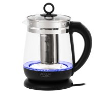 Adler | Kettle | AD 1299 | Electric | 2200 W | 1.5 L | Glass | 360° rotational base | Black|AD 1299b