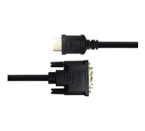 HDMI į DVI kabelis DELTACO 1080p, DVI-D Single Link, 2m, juodas / HDMI-112-K / 00100022|R00100022