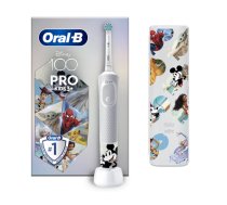 Oral-B | Electric Toothbrush with Travel Case | Vitality PRO Kids Disney 100 | Rechargeable | For kids | Number of brush heads included 1 | Number of teeth brushing modes 2 | White|Vitality     Pro Disney