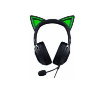 Kraken Kitty V2 - Black, Gaming headset, Kitty Ears, Stream Reactive Lighting, HyperClear Cardioid Mic, 40 mm TriForce Drivers, Built into the earcups microphone, Razer Chroma RGB (Ear and     Earcups), Surround sound: Only available on Windows 10 64-bit|RZ04-04730100-R3M1