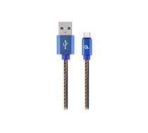Cablexpert | Premium Jeans (Denim) Type-C USB Cable with Metal Connectors | CC-USB2J-AMCM-1M-BL|CC-USB2J-AMCM-1M-BL