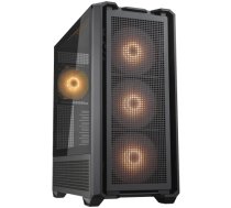 COUGAR | MX600 Black | PC Case | Mid Tower / Mesh Front Panel / 3 x 140mm + 1 x 120mm Fans / Transparent Left Panel|CGR-57C9B-RGB