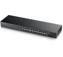 ZYXEL GS1900-24 V2, 24-PORT GBE L2 SMART SWITCH, RACKMOUNT, FANLESS|GS1900-24-EU0102F