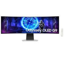 Samsung Odyssey OLED G9 S49DG950SU G95SD Series/OLED monitor/Smart/gaming/curved/49" - 5120 x 1440 Dual Quad HD @ 240 Hz - 250 cd/m²/1000000:1/HDR10/DisplayPort/Micro HDMI/ HDMI/speakers/silver|LS49DG950SUXEN
