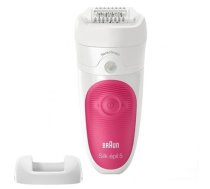 Braun | Epilator | Silk-épil 5 SE5500 | Operating time (max) 30 min | Bulb lifetime (flashes) Not applicable | Number of power levels 1 | Wet & Dry | White/Pink|SE5500