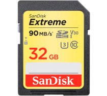 SanDisk Extreme 32GB Memory Card up to 100MB/s, UHS-I, Class 10, U3, V30, EAN: 619659188924|SDSDXVT-032G-GNCIN