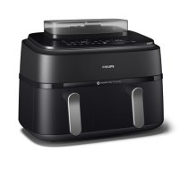 Philips | Dual Basket Airfryer | NA551/00 5000 Series | Power 2750 W | Capacity 9 L | RapidAir Plus and Air Steam | Black|NA551/00
