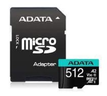 ADATA 512GB Micro SDXC UHS-I U3 V30S +Ad|AUSDX512GUI3V30SA2-RA1