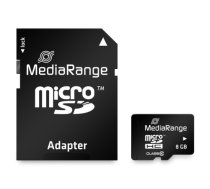 MEMORY MICRO SDHC 8GB C10/W/ADAPTER MR957 MEDIARANGE|MR957