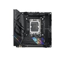 Asus | ROG STRIX B760-I GAMING WIFI | Processor family Intel | Processor socket LGA1700 | DDR5 SDRAM | Supported hard disk drive interfaces M.2, SATA | Number of SATA connectors 4|90MB1D90-M1EAY0