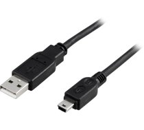 Kabelis DELTACO USB 2.0, Type A Male - Type Mini B Male, 2m, juodas / USB-26S|USB-26S