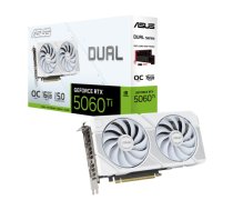 Graphics Card|ASUS|NVIDIA|GeForce RTX 5060 Ti|16 GB|GDDR7|128 bit|PCI Express 5.0|Active|DUAL-RTX5060TI-O16G-WHITE|DUAL-RTX5060TI-O16G-WHITE
