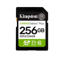 Kingston Canvas Select Plus | 256 GB | SD | Flash memory class Class 10, UHS-I, U1/U3, Video Class 10/30|SDS3/256GB