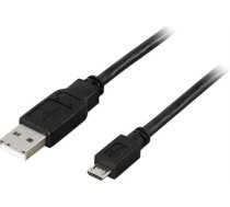 Kabelis DELTACO USB 2.0 "A-micro B", 1.0m, juodas / USB-301S|USB-301S