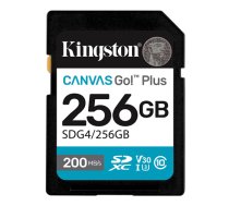Kingston | Canvas Go! Plus | 256 GB | SD | Flash memory class Class 10, UHS-I, U3, V30|SDG4/256GB