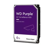 HDD Video Surveillance WD Purple 6TB CMR, 3.5'', 256MB, SATA 6Gbps, TBW: 180|WD64PURZ