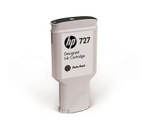 HP 727 Matte Black Ink Cartridge, 300ml, for HP DesignJet T1500, T2500, T920|C1Q12A