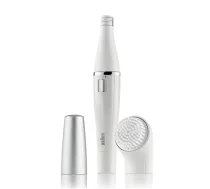 Braun Face Facial Epilator and Brush | SE810 | Number of power levels 1 | Wet & Dry | White/Silver|SE810