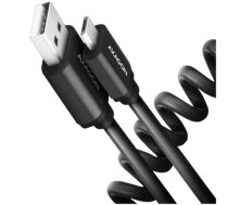 Axagon Data and charging USB 2.0 cable lengh 0.6 m. 2.4A. Black twisted.|BUMM-AM10TB