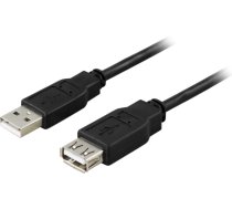 Kabelis DELTACO USB 2.0, Type A ha - Type A ho 3m, juodas / USB2-13S|USB2-13S