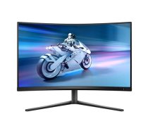 Philips Evnia Curved Gaming Monitor, 32'', QHD (2560x1440), VA LCD, curved 1500R, 165Hz, 500 cd/m², DisplayPort 1.2, HDMI 2.0, USB 3.2 Gen 1 / 5 Gbps, USB-B upstream x 1, USB-A downstream x 4 (with 2 for fast charge B.C 1.2)|32M2C5500W/00