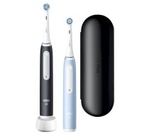 Oral-B | Electric Toothbrush Duo Pack | iO3 Series | Rechargeable | For adults | Number of brush heads included 2 | Number of teeth brushing modes 3 | Matt Black/Ice Blue|iO3 Matt Black Ice Blue