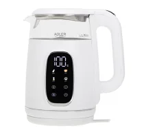 Adler Kettle with LED Display | AD 1305 | Electric | 2200 W | 1.7 L | Plastic | 360° rotational base | White/Silver|AD 1305ws