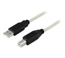 Kabelis DELTACO USB 2.0 "A-B", 2.0m, baltas-juodas / USB-218|USB-218