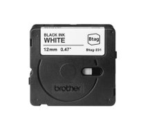 BROTHER BTAG231 12MM BLACK ON WHITE TAPE|BTAG231