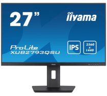 iiyama 27" IPS-panel, 2560x1440@100Hz QHD,1ms, 15cm Height Adj. Stand, 300nits,HDMI, DP, Speakers, USB 2x3.2|XUB2793QSU-B7