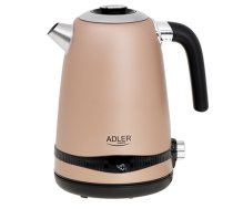 Adler | Kettle | AD 1295 | Electric | 2200 W | 1.7 L | Stainless steel | 360° rotational base | Golden|AD 1295