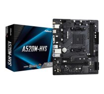 ASRock | A520M-HVS | Processor socket AM4 | DDR4 DIMM | Memory slots 2 | Supported hard disk drive interfaces SATA3, M.2 | Number of SATA connectors 4 | Chipset AMD A520 | Micro     ATX|A520M-HVS