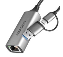 AXAGON ADE-TXCA Compact aluminum USB 3.2 Gen 1 Gigabit Ethernet 10/100/1000Mbit adapter with automatic installation, Nintendo Switch support and USB C-A reduction|ADE-TXCA