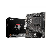 MSI | A520M-A PRO | Processor family AMD | Processor socket AM4 | DDR4 | Memory slots 2 | Chipset AMD A | Micro ATX|A520M-A PRO