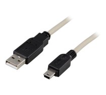 Kabelis DELTACO USB 2.0 "A-mini B", 0.5m, baltas-juodas / USB-23|USB-23