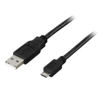 Kabelis DELTACO USB 2.0 "A-micro B", 2.0m, juodas / USB-302S|USB-302S