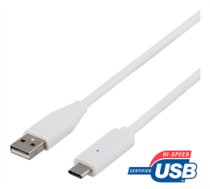 USB 2.0 kabelis, C tipas - A tipas, 0,5 m, baltas DELTACO / USBC-1008|USBC-1008