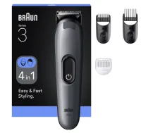 Braun 4-in-1 Grooming Kit | All-in-One Series 3 AIO3500 | Cordless | Number of length steps 14 | Black|AIO3500