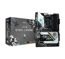 ASRock | X570 Steel Legend | Processor family AMD | Processor socket AM4 | DDR4 DIMM | Memory slots 4 | Supported hard disk drive interfaces SATA3, M.2 | Number of SATA connectors 8 |     Chipset AMD X570 | ATX|X570 STEEL LEGEND