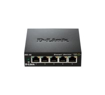 Komutatorius D-Link , 5x10 - 100 -1000Mbps, metalinis korpusas, juodas / DGS-105|DGS-105/E