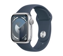 Watch Apple Watch Series 9 GPS 41mm Silver Aluminium Case with Sport Band M/L - Storm Blue (MR913QF/A)