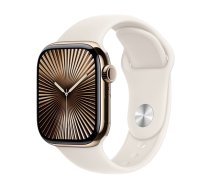 Watch Apple Watch Series 10 GPS + Cellular 46mm Gold Titanium Case with Sport Band M/L - Starlight (MWYY3QL/A)