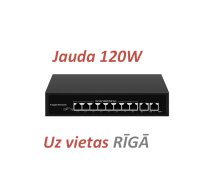 10 ports 8 PoE Switch 2up 100Mb SR-802VPOE SecuRest 120W tīkla komutātors IP videonovērošanas kamerām Extend mode 250m RJ45 Watchdog 8+2