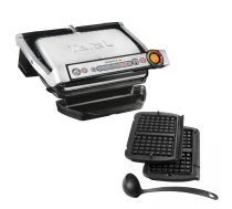 Tefal GC716D Optigrill+ + vafeļu plāksnes, 2000 W, melna/nerūsējošā tērauda - Elektriskais grils