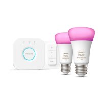 Philips Hue White and Color Starter Kit, E27, 2 gab., balta - Viedās gaismas starta komplekts