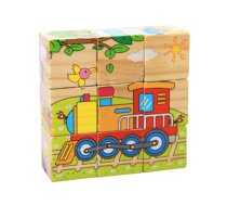 Wooden educational puzzle blocks Vehicles 9el.