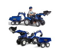 FALK Traktors "New Holland" ar zilām pedālēm un 3 gadus vecu vilcienu